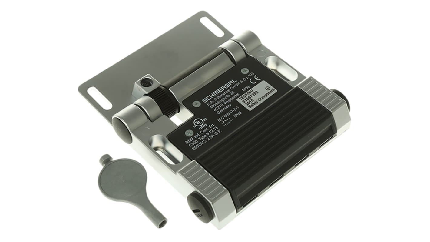 Interruttore a cerniera Schmersal TVS 410SK-11/11U, 2NA 2NC, grado di protezione IP65, montaggio interno ed esterno.