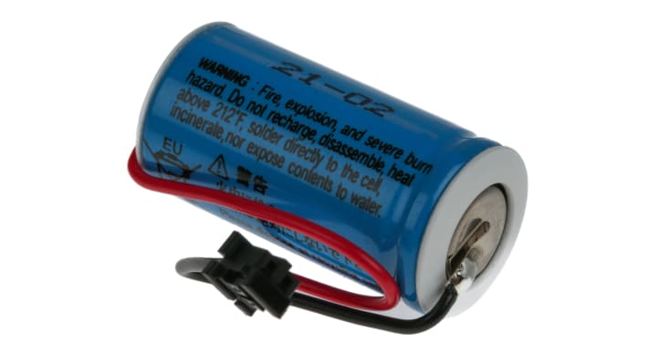 Alimentatore PLC Mitsubishi Electric Q6-BAT, batteria litio 3V, capacità 1800mAh, per automazione industriale.