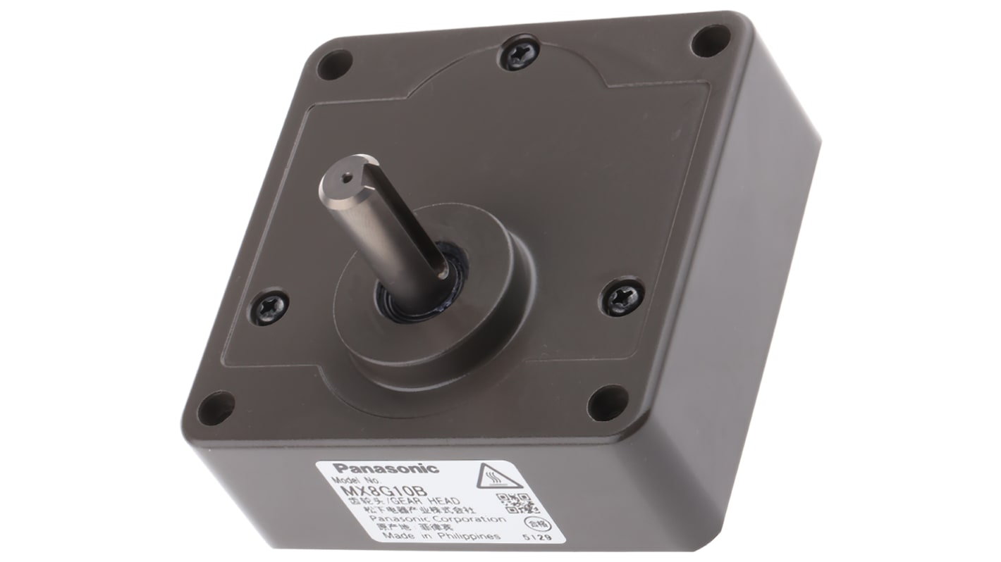 Panasonic MX8G10B, riduttore a ingranaggi 10:1, coppia massima 1,27 Nm, dimensioni 80x80x30 mm, compatibile con motori B1 e Serie 3.