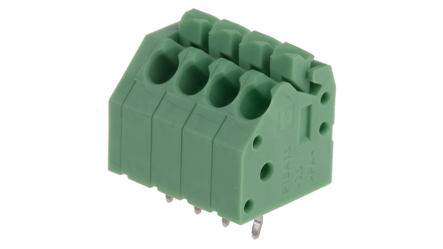 Morsettiere per circuito stampato ad angolo da 3,5 mm Phoenix Contact 1984989, passo 3,5mm. Collegamento a pressione, autorizzazioni UL, CUL, VDE. Serie professionale PTSA.