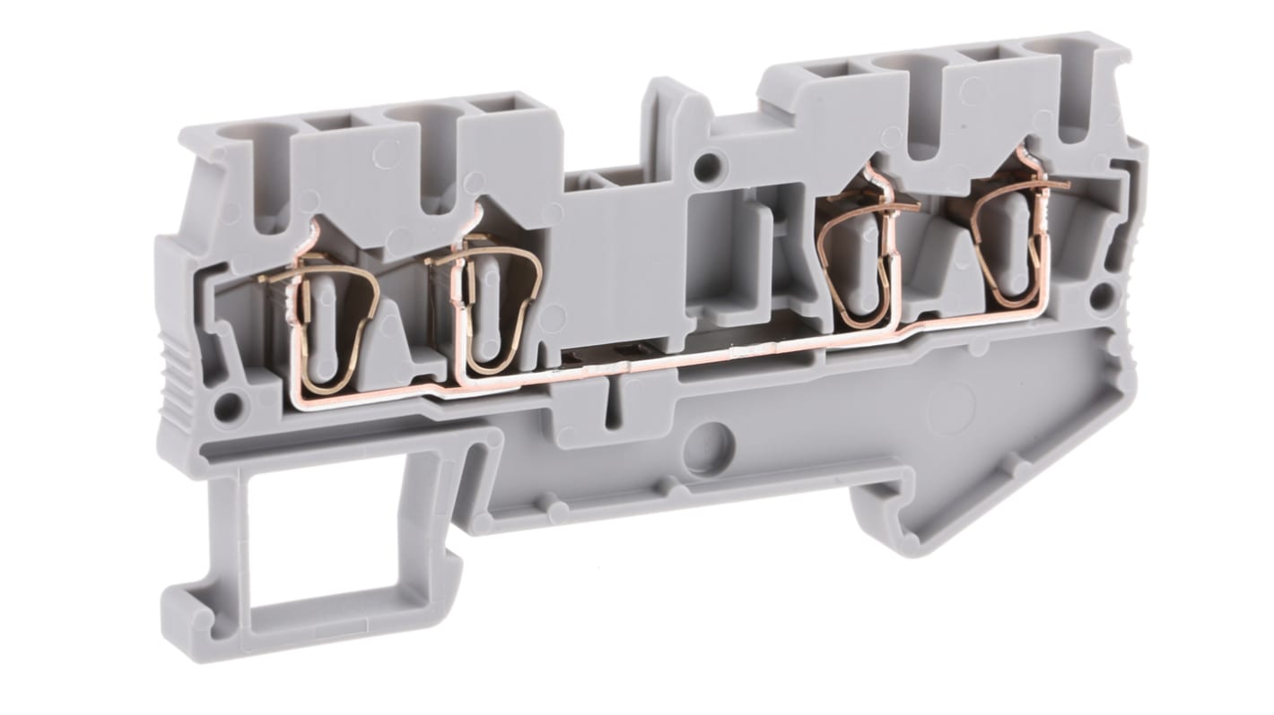 Morsettiera passante Phoenix Contact ST 2.5-QUATTRO 3031306, Grigio, 8 kV, 5,2 mm, UL 94-V0 - Ideale per sistemi HVAC e telecomunicazioni, resistente a urti e temperature estreme.