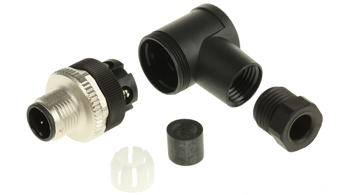 Connettore circolare maschio M12 4 poli Phoenix Contact (cod. 1681101), ideale per cablaggio da campo in automazione industriale. Protezione IP67, resistenza a vibrazioni e urti.