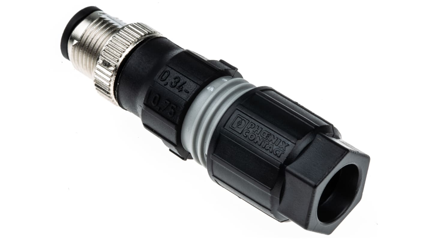 Connettore circolare maschio Phoenix Contact SACC M12 4 poli - SACC-M12MS-4QO-0,75-M (1641785) per reti di controllo affidabili. Impermeabile, resistente a temperature da -25 °C a +80 °C.