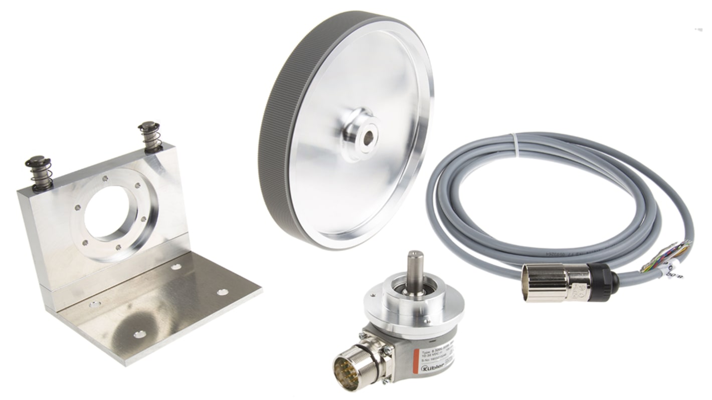 Ruota di misurazione Kübler HYTREL KIT, include sensore rotante e cavo da 3 m, precisione 1 mm, operativa da -20 a 70 °C.