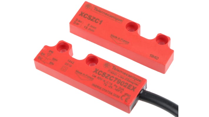 Interruttore di sicurezza senza contatto Telemecanique Sensors XCSDMC7902EX, 24V cc, protezione IP66/IP67, dimensioni 16 x 34 x 51 mm.