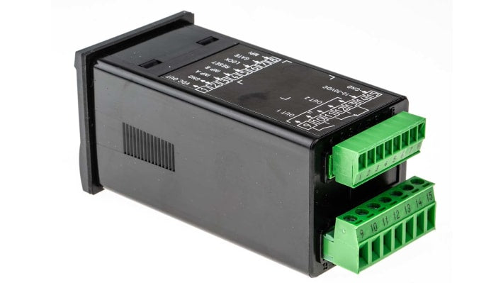 Contatore di frequenza e impulsi Kübler 6.924.0103.300, montaggio a pannello 48x48mm, display LCD 6 cifre, IP65.