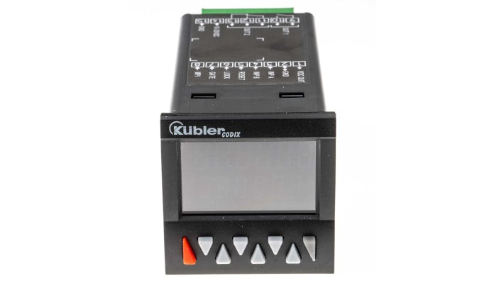 Contatore di frequenza e impulsi Kübler 6.924.0103.300, montaggio a pannello 48x48mm, display LCD 6 cifre, IP65.