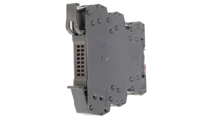 Relè d'interfaccia ABB RB122G-230VUC, DPDT, montaggio su guida DIN, 230V, 6A, dimensioni 70 x 12 x 75mm.