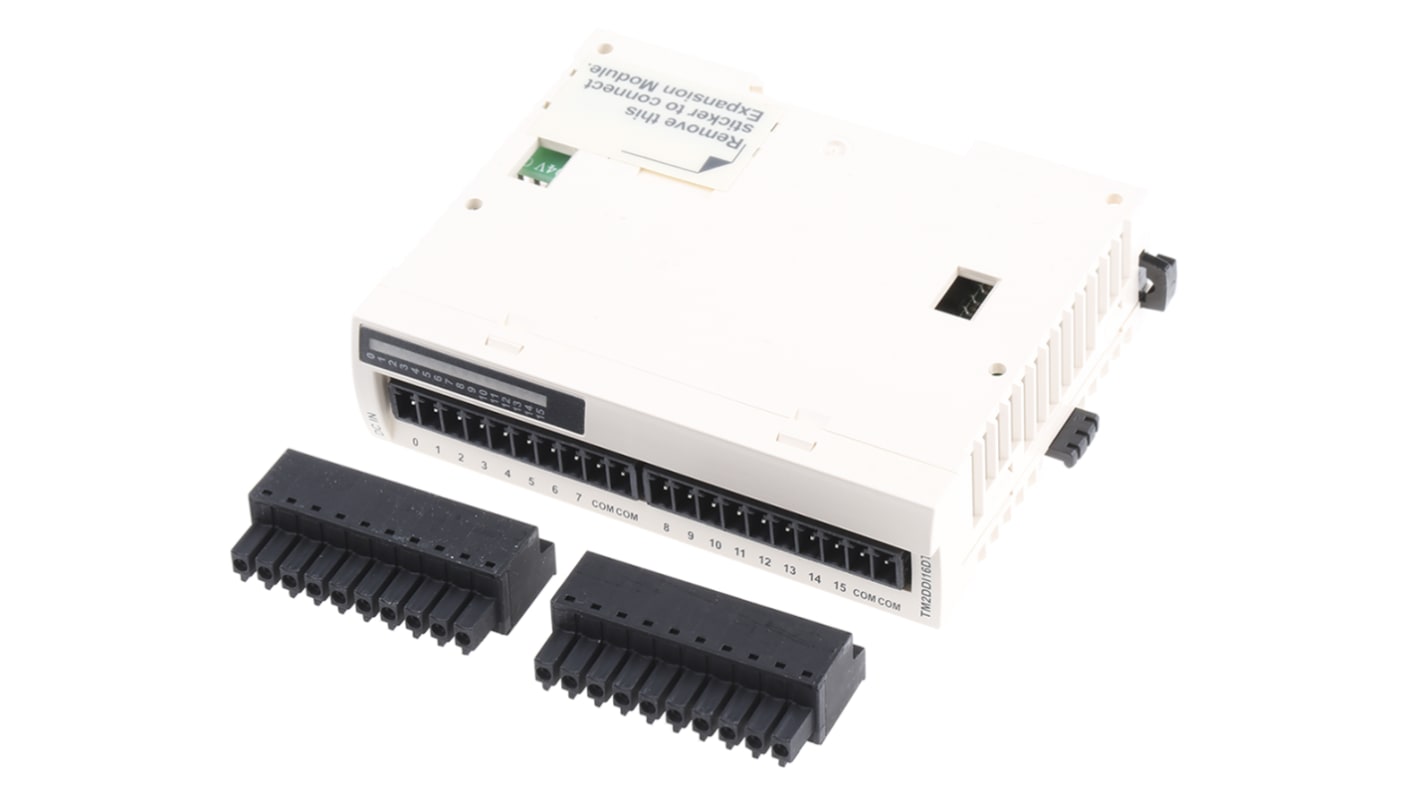 Modulo I/O digitale Schneider Electric TM2DDI16DT per serie Twido, 16 ingressi, alimentazione 24 V c.c., montaggio su guida DIN.