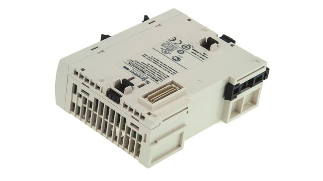Modulo I/O Schneider Electric TM2DDO32TK per Modicon M238, 32 uscite digitali, alimentazione 24 V, montaggio su guida DIN.