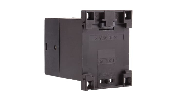 Relè contattore Lovato 11BG0022D024, 4 poli, 2 NO + 2 NC, corrente 10 A, tensione 24 V c.c., montaggio su guida DIN, dimensioni 44x58x57 mm.