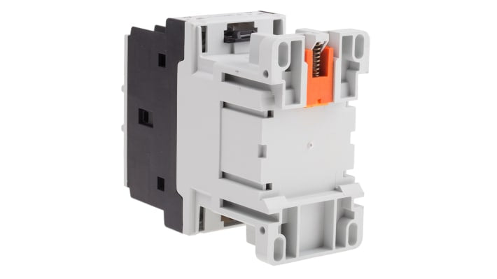 Contattore Lovato BF1810D024, 3 poli, 18 A, bobina 24 V c.c., montaggio su guida DIN 35 mm, dimensioni 81 x 45 x 80.7 mm.