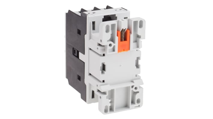 Contattore Lovato BF3800A024, 3 poli, 38 A, bobina 24 V c.a., montaggio su guida DIN 35 mm, dimensioni 45x90x90 mm.