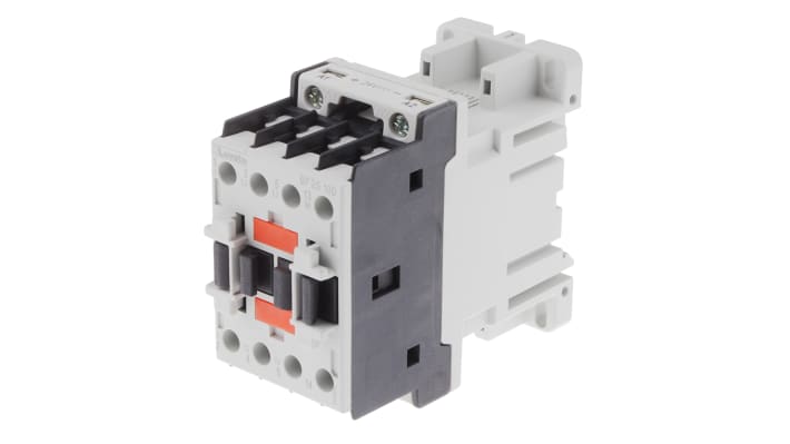 Contattore Lovato BF2510D024, 3 poli, 25 A, bobina 24 V c.c., montaggio su guida DIN 35 mm, dimensioni 81 x 45 x 80.7 mm.