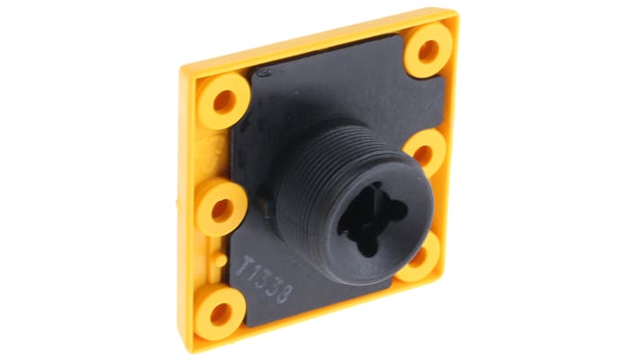 Manopola rotante ABB OHYS3AH 1SCA105325R1001, colore rosso/giallo, grado di protezione IP54, per selettori Serie OT.