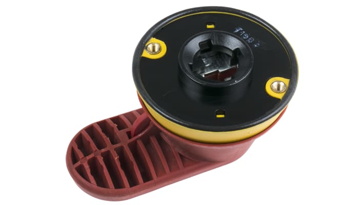 Manopola rotante ABB OHY65J6 per interruttori di sicurezza, colore rosso/giallo, diametro albero 6mm, IP65.