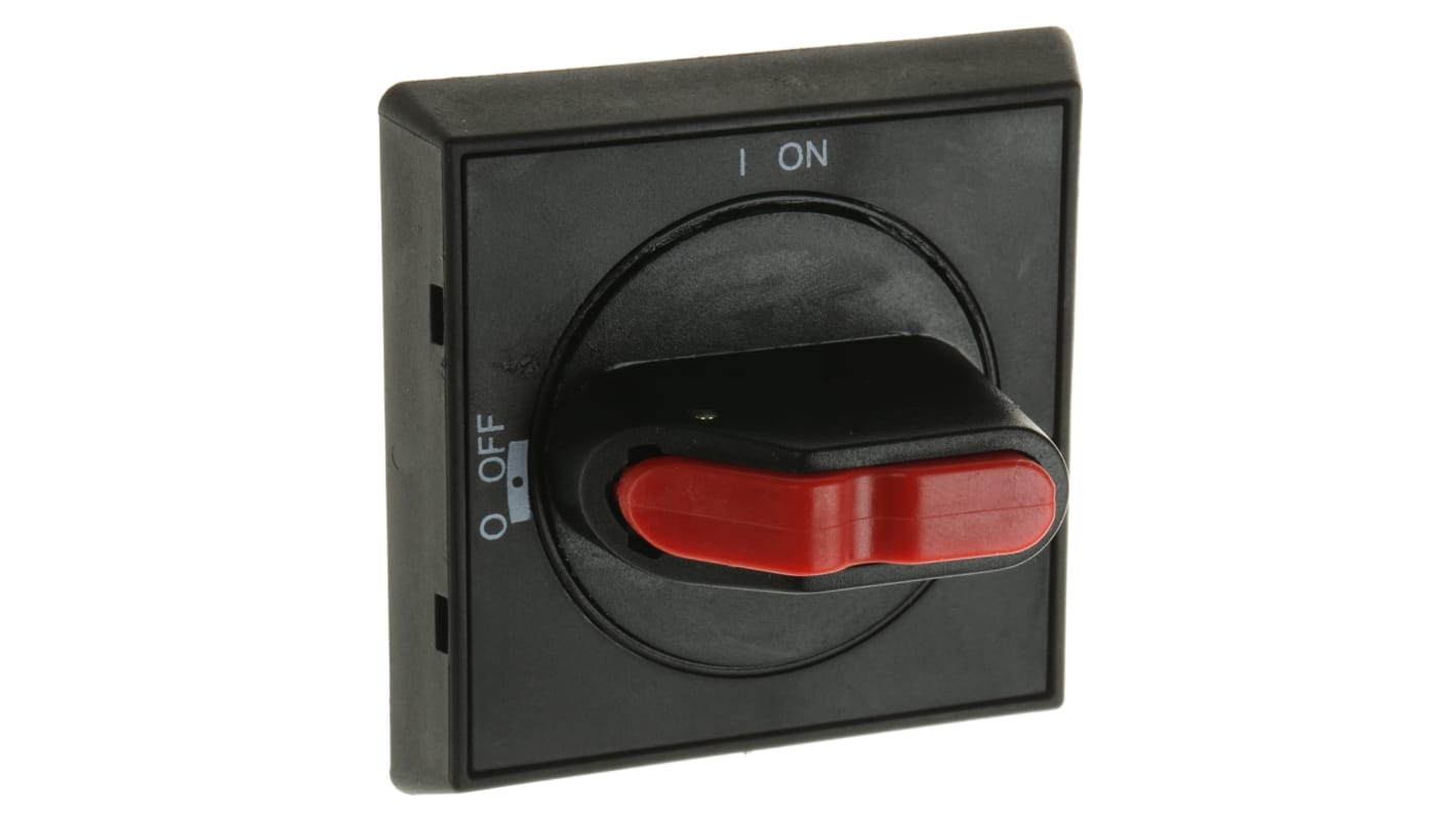 Manopola rotante ABB OHBS2RJ per interruttore selettore, colore nero, dimensioni 65 x 65 mm, grado di protezione IP65.