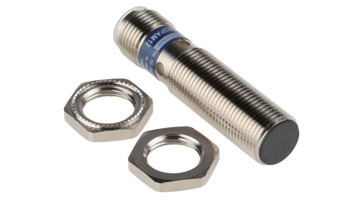 Sensore di prossimità cilindrico PNP Telemecanique Sensors XS112B3PAM12, M12, rilevamento 4 mm, IP67, -25/+70 °C. Montaggio a filo.