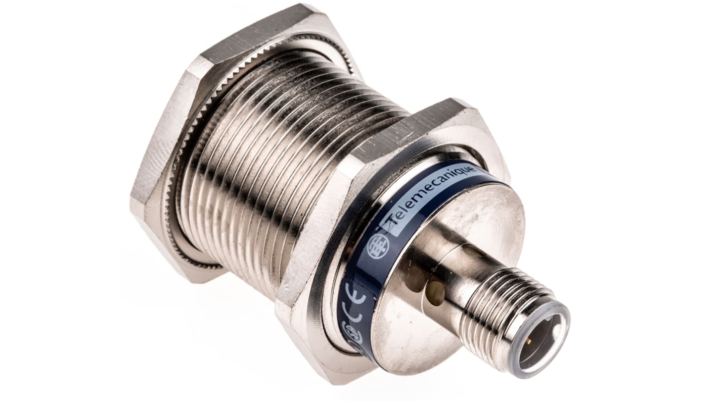 Sensore di prossimità cilindrico PNP Telemecanique Sensors XS130B3PAM12, M30, 15 mm di rilevamento, IP65/IP67, connettore M12.