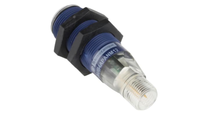 Sensore fotoelettrico cilindrico Telemecanique Sensors XUB4APANM12, rilevamento diffuso, uscita PNP, IP65/IP67.