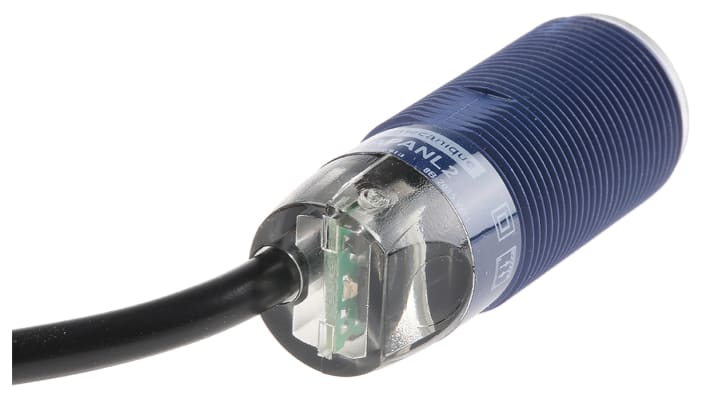 Sensore fotoelettrico cilindrico a diffusione Telemecanique Sensors XUB4APANL2, rilevamento 100 mm, IP 65/67, 12-24 V c.c.