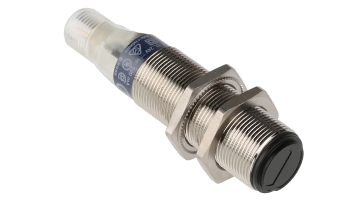Sensore fotoelettrico cilindrico Telemecanique Sensors XUB5BPANM12, rilevamento diffuso fino a 600 mm, uscita PNP, IP65/IP67.