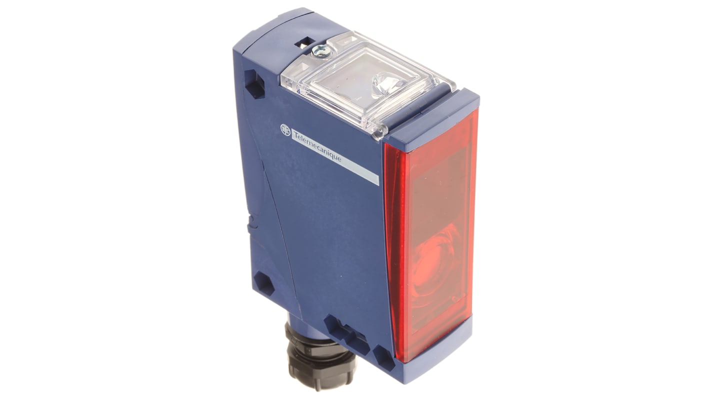 Sensore fotoelettrico rettangolare Telemecanique Sensors XUX2ARCNT16R, rilevamento fino a 40 m, corpo compatto 30 x 92 mm, IP67.