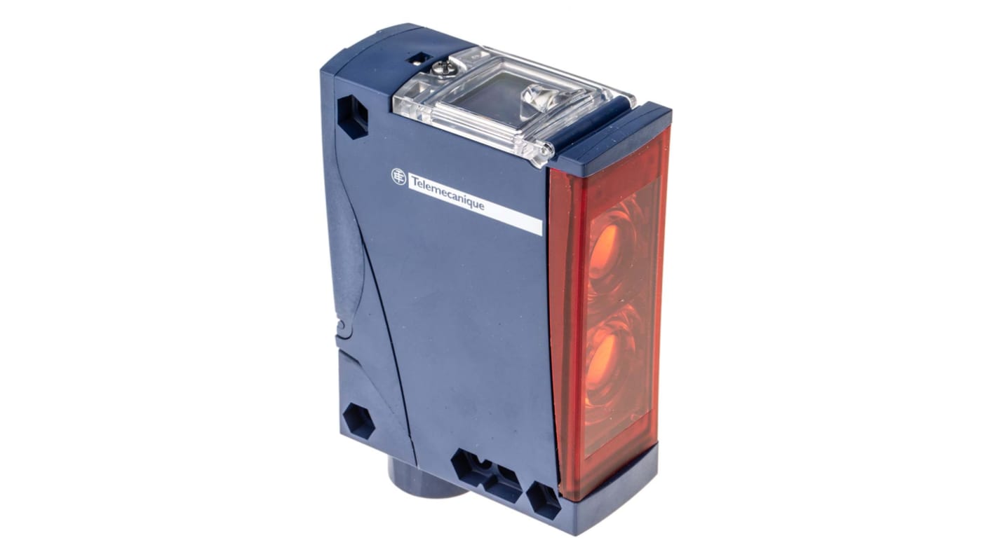 Sensore fotoelettrico rettangolare Telemecanique Sensors XUX5ARCNT16, rilevamento fino a 2,1 m, corpo compatto 30 x 92 mm, IP67.