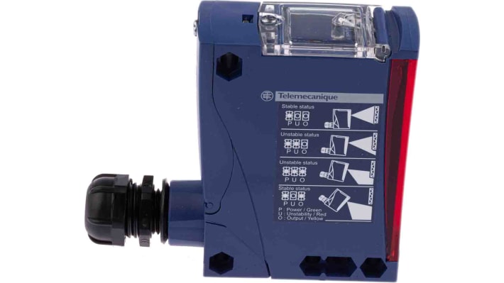 Sensore fotoelettrico Telemecanique XUX9ARCNT16, rilevamento retroriflessione 11m, IP67, temperatura -25 → +55 °C. Uscita Relè.