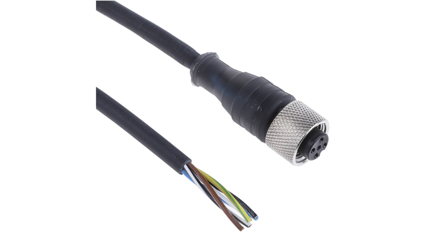 Cavo sensore/attuatore M12 femmina Telemecanique Sensors, 5 conduttori, lunghezza 5m, protezione IP65/IP67/IP69K.
