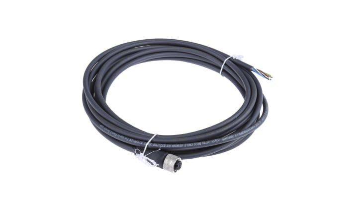 Cavo sensore/attuatore M12 femmina Telemecanique Sensors, 5 conduttori, lunghezza 5m, protezione IP65/IP67/IP69K.