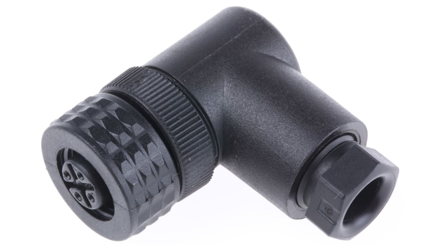 Connettore circolare Telemecanique Sensors femmina M12, 4 poli, serie XZCC. Ideale per sensori Schneider, terminazione a vite. Codice: XZCC12FCP40B.