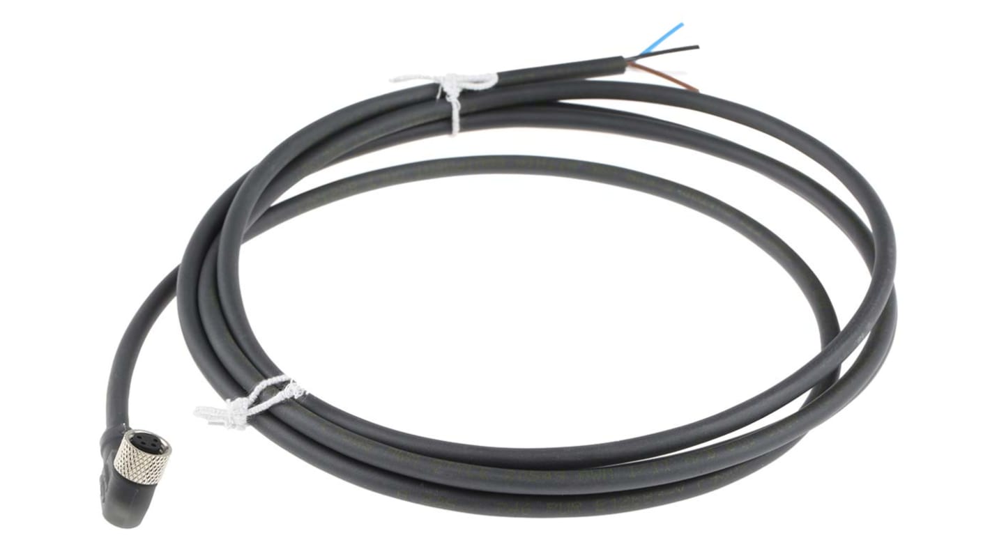 Cavo assemblato 90° per sensori Schneider, Telemecanique Sensors XZCP1041L2. M8 Femmina, Ø 5.2mm, L. 2m. Ideale per applicazioni industriali.