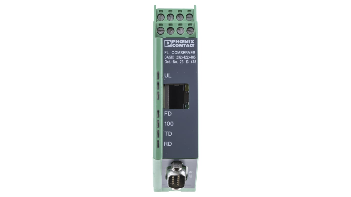Modulo I/O PLC Phoenix Contact 2313478, interfaccia Ethernet, protezione IP 20, dimensioni 86 x 12,3 x 96 mm.
