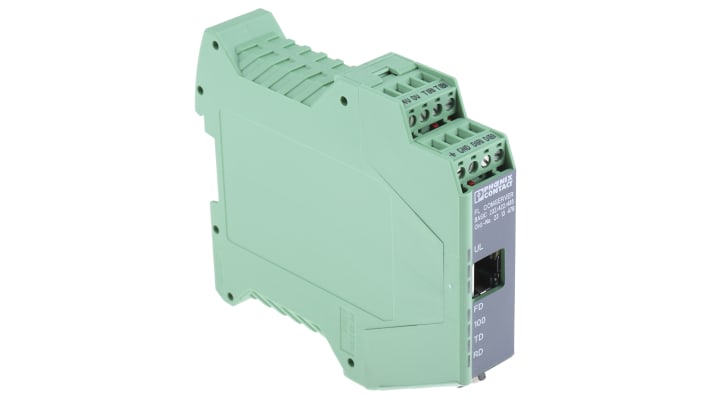 Modulo I/O PLC Phoenix Contact 2313478, interfaccia Ethernet, protezione IP 20, dimensioni 86 x 12,3 x 96 mm.