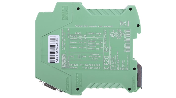 Modulo I/O PLC Phoenix Contact 2313478, interfaccia Ethernet, protezione IP 20, dimensioni 86 x 12,3 x 96 mm.