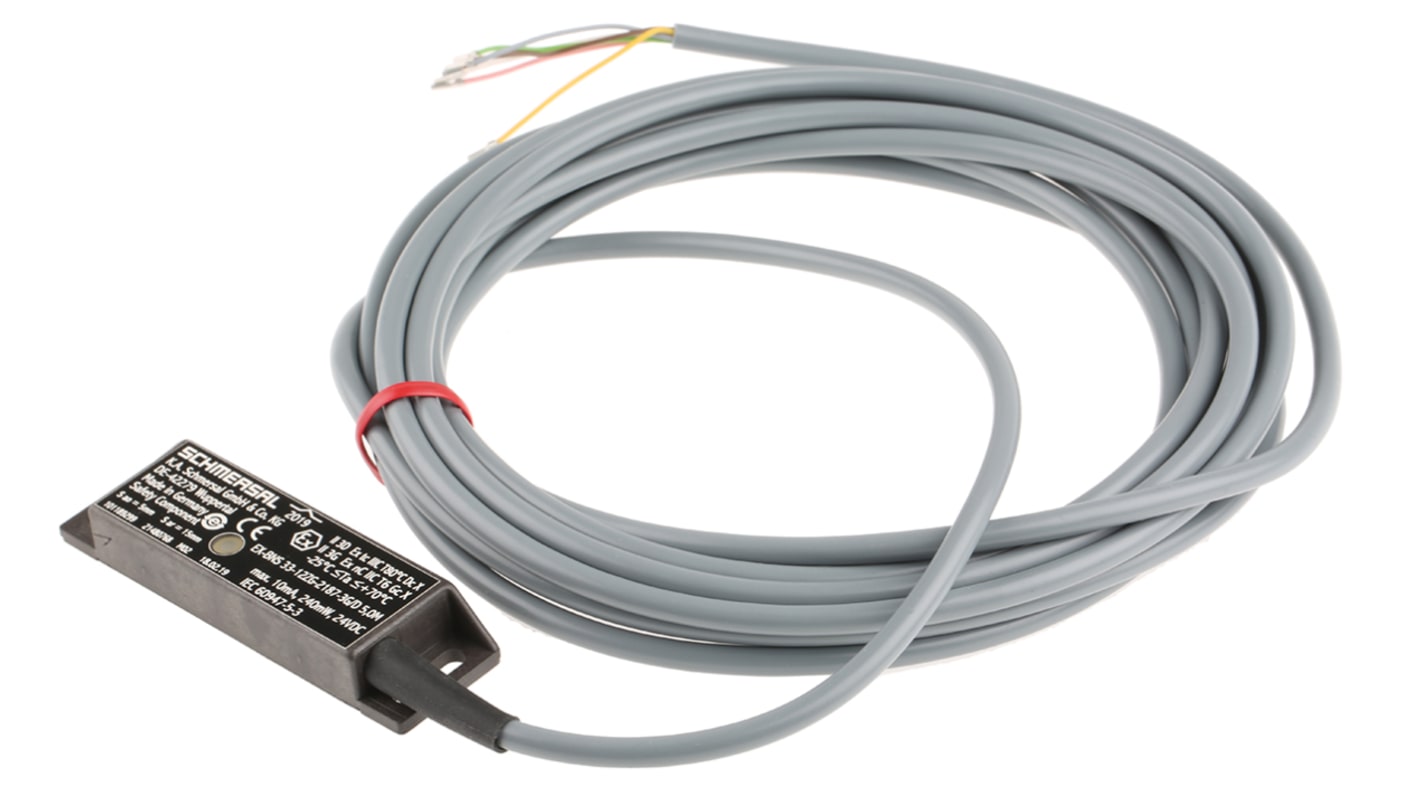 Interruttore di sicurezza Schmersal EX-BNS 33-12ZG-2187-3G/D-5M, senza contatto, IP67, 24 V dc, dimensioni 88 x 50 x 13 mm.