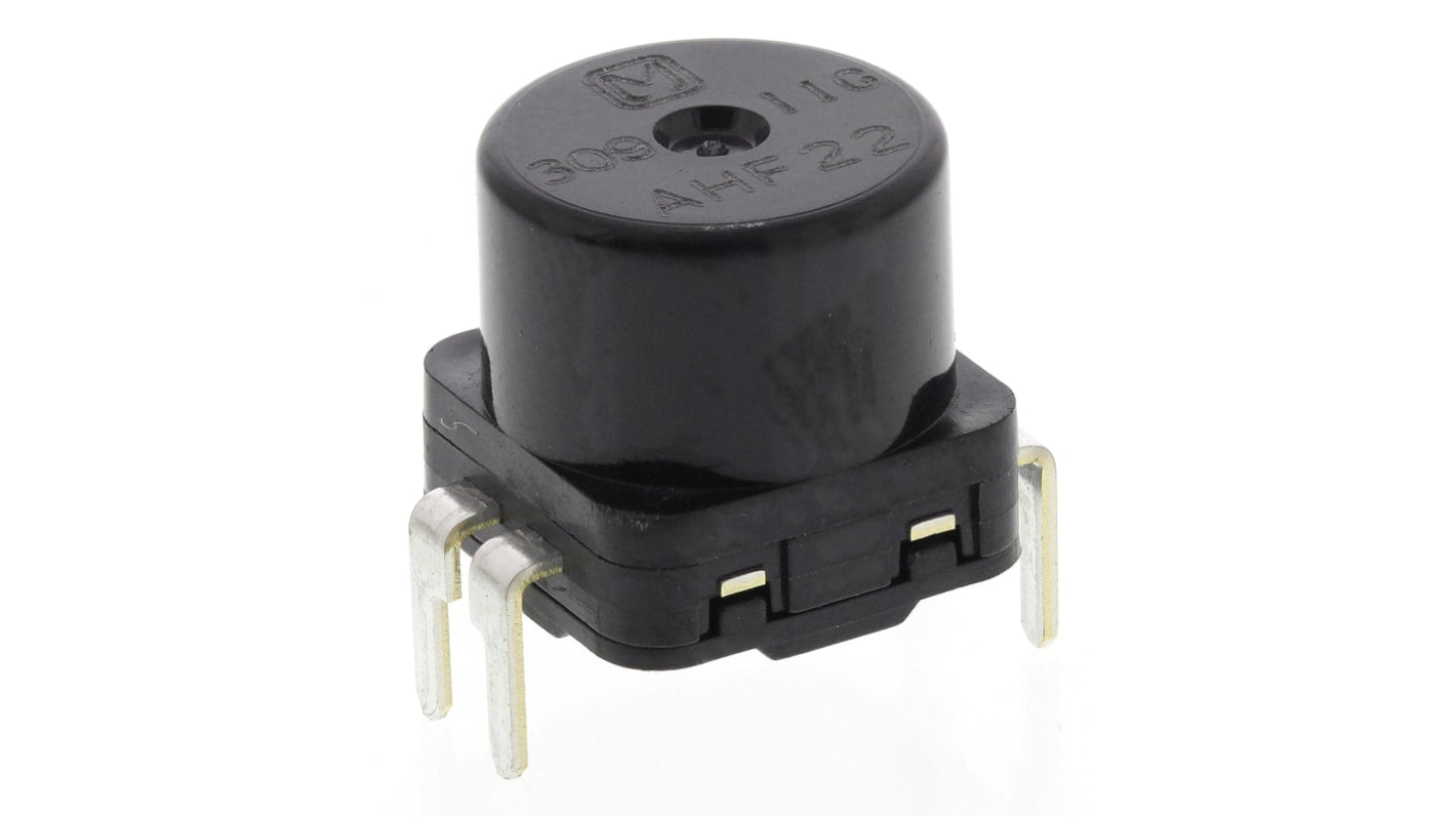 Interruttore inclinabile Panasonic AHF22, montaggio orizzontale, angolo 25-60 gradi, dimensioni 11.5 x 9.5 x 11.9 mm.