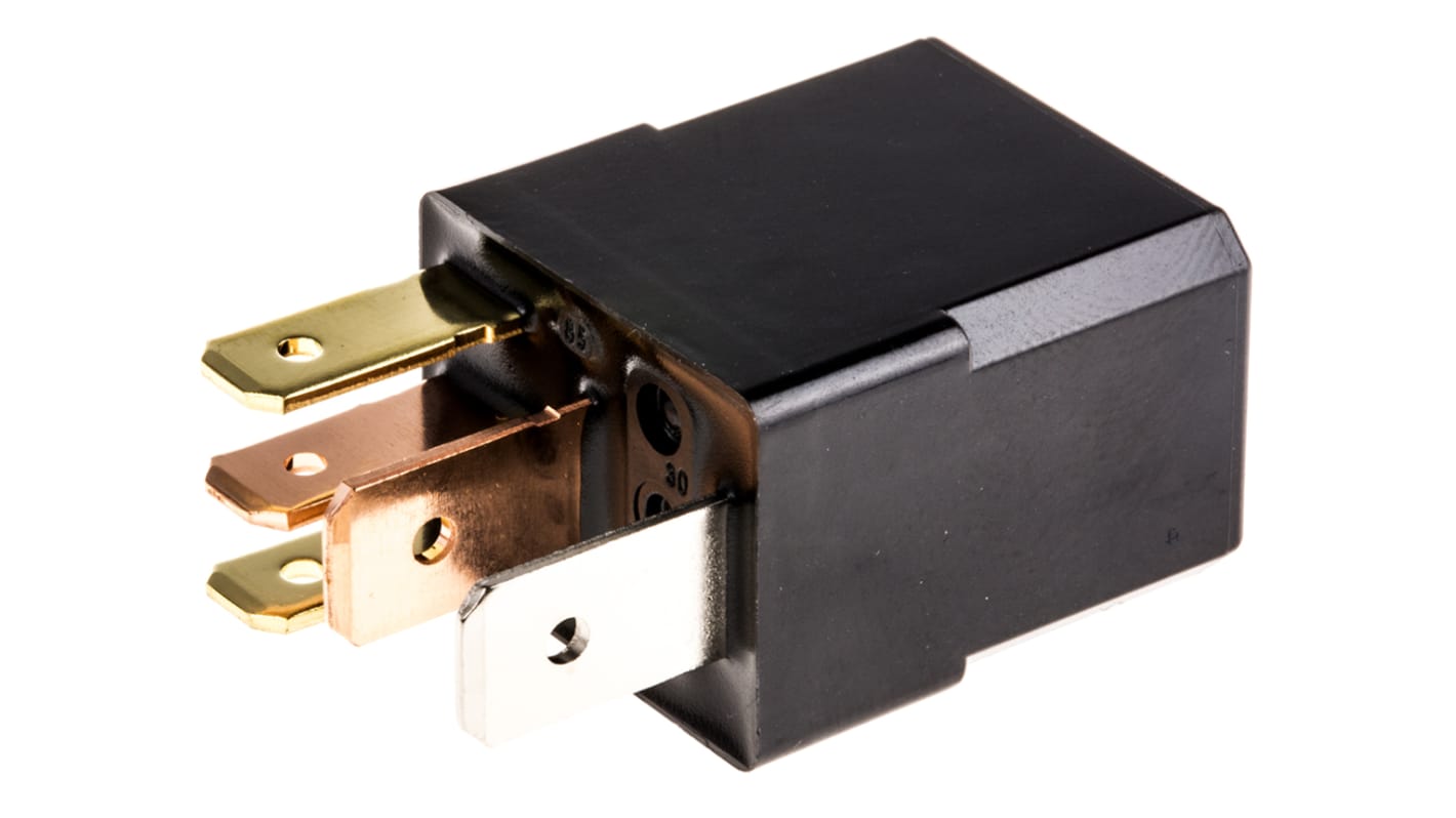 Relè automotive Panasonic CM124 SPDT A innesto, 24V cc, 15A, dimensioni 20 x 15 x 22 mm, temperatura operativa -40°C/+85°C.