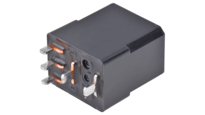 Relè automotive Panasonic CM1P24, 24V cc, 28A, SPDT, montaggio su PCB, dimensioni 20 x 15 x 22 mm.