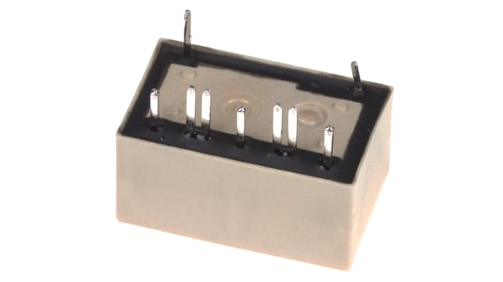 Relè SPDT Panasonic ARS1012 per circuiti stampati, 3GHz, 12V cc, dimensioni 14 x 8.6 x 7.2 mm, temperatura -40 a +70°C.