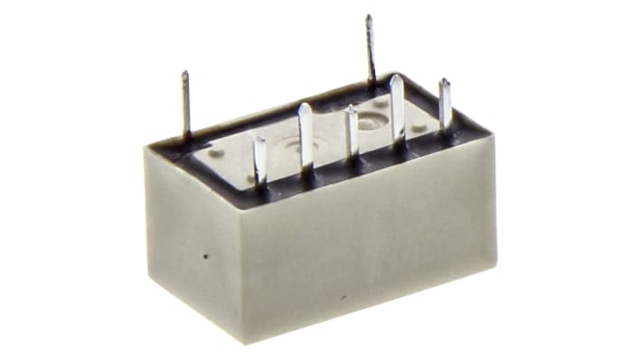 Relè SPDT Panasonic ARS1412 per circuiti stampati, 3GHz, 12V cc, dimensioni 14 x 8.6 x 7.2 mm, isolamento 35 dB.