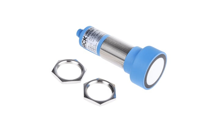 Sensore di prossimità cilindrico Sick UM30-214112 PNP M30, rilevamento 350-3400 mm, IP67, alimentazione 9-30 V c.c.