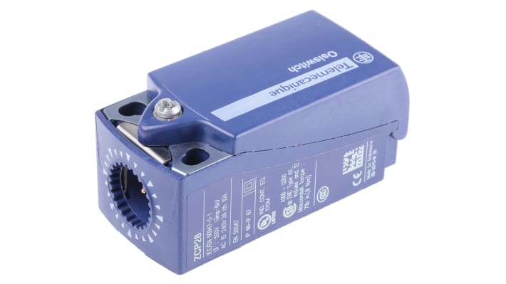Interruttore di fine corsa Telemecanique Sensors ZCP28, 2 contatti NO, tensione 240V, dimensioni 65x31x30mm, temperatura -25°C/+70°C.