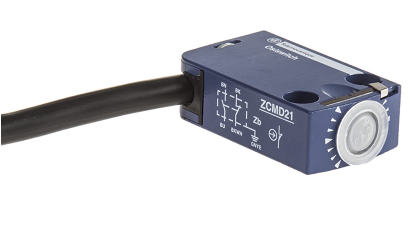 Interruttore di fine corsa Telemecanique Sensors ZCMD21L1, contatti NO/NC, corpo in lega di zinco, dimensioni 50x30x16mm.