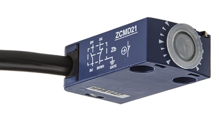 Interruttore di fine corsa Telemecanique Sensors ZCMD21L1, contatti NO/NC, corpo in lega di zinco, dimensioni 50x30x16mm.