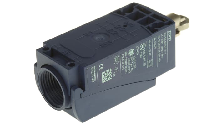 Interruttore di fine corsa Telemecanique Sensors XCKP2102G11, Stantuffo, NO/NC, 240V, 10A, IP66/IP67 per applicazioni industriali.