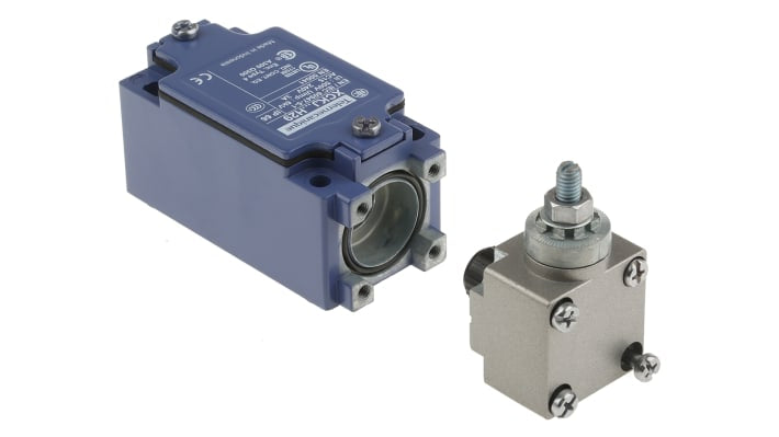 Interruttore di fine corsa Telemecanique Sensors XCKJ10541H29, leva NO/NC, IP66, 240V, 10A, dimensioni 77mm x 40mm x 44mm.