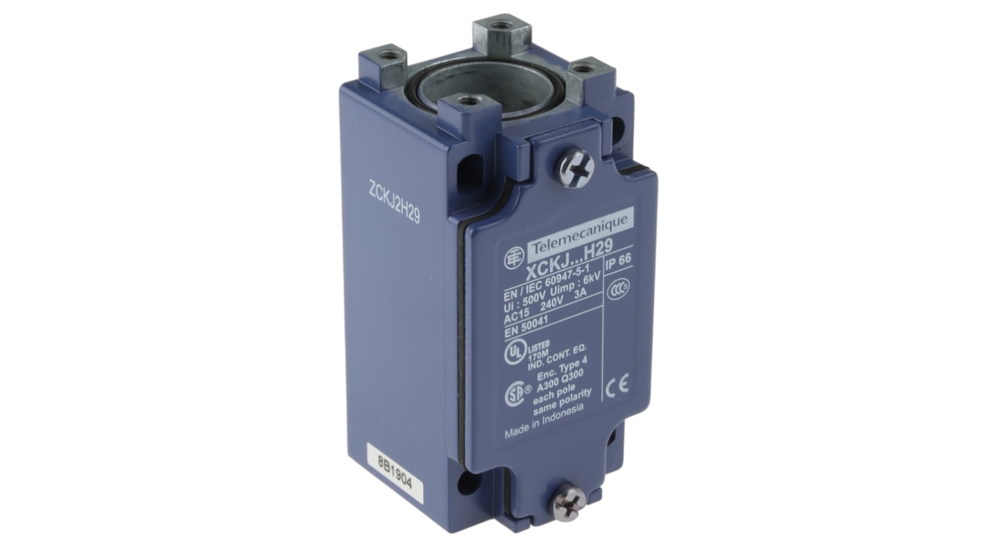 Interruttore di fine corsa Telemecanique Sensors ZCKJ2H29, 2NA/2NC, 240V, 10A, IP65 - Corpo robusto, contatti in argento, ideale per industria manifatturiera.