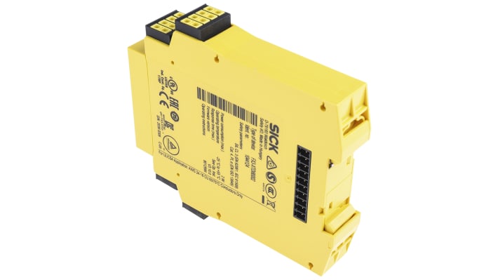 Modulo di ingresso Sick FX3-XTDI80002, 8 ingressi, montaggio su guida DIN, dimensioni 96,5 x 22,5 x 120,8 mm.